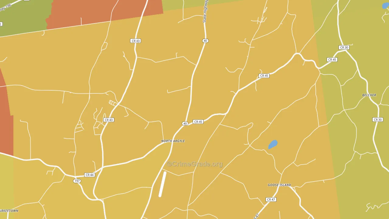 North Argyle, NY Map of Burglary Rates