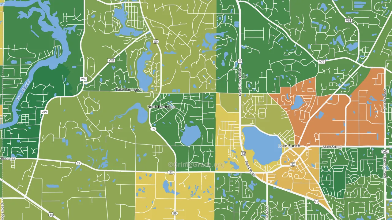 North Barrington, IL Map of Burglary Rates