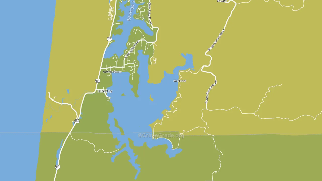 North Beach, OR Map of Burglary Rates