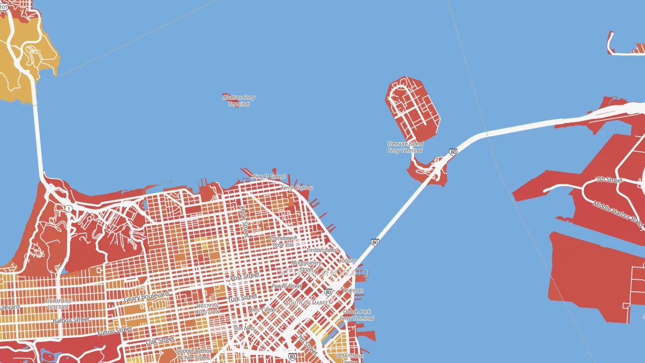 North Beach, San Francisco, CA Map of Burglary Rates