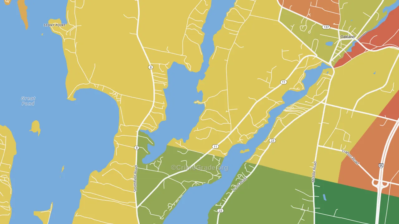 North Belgrade, ME Map of Burglary Rates