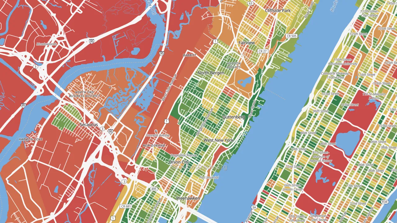 North Bergen, NJ Map of Burglary Rates