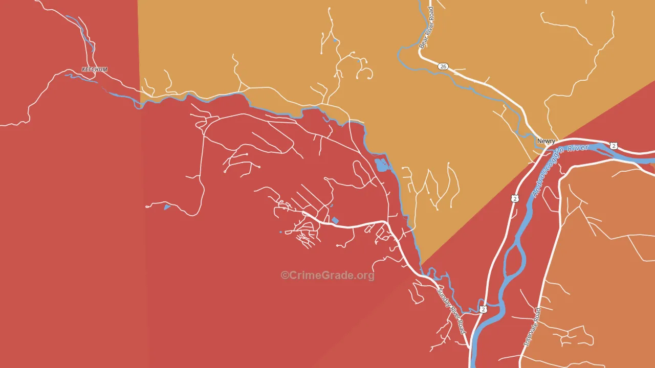 North Bethel, ME Map of Burglary Rates