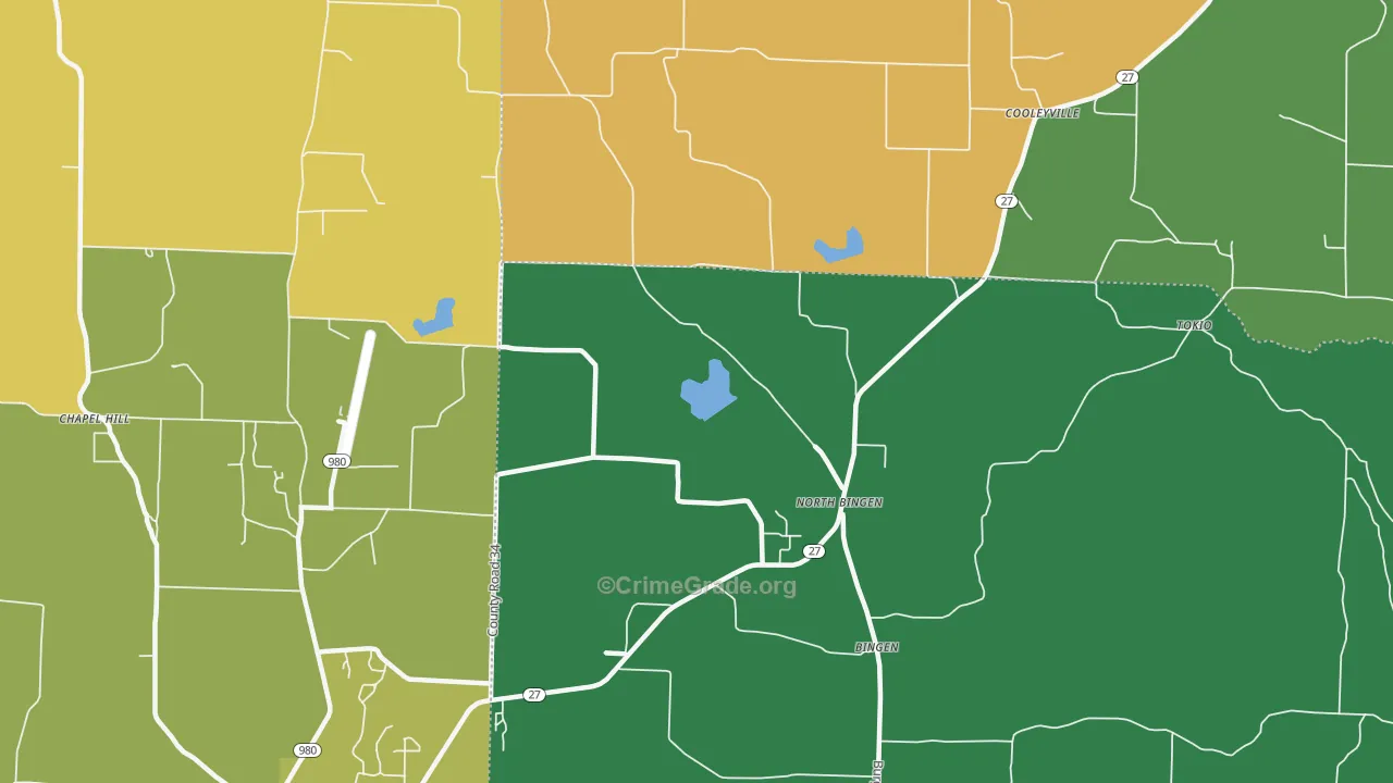 North Bingen, AR Map of Burglary Rates