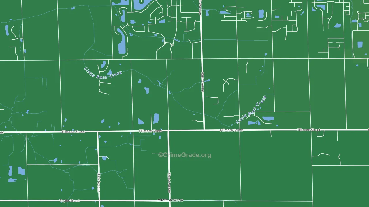 North Blendon, MI Map of Burglary Rates