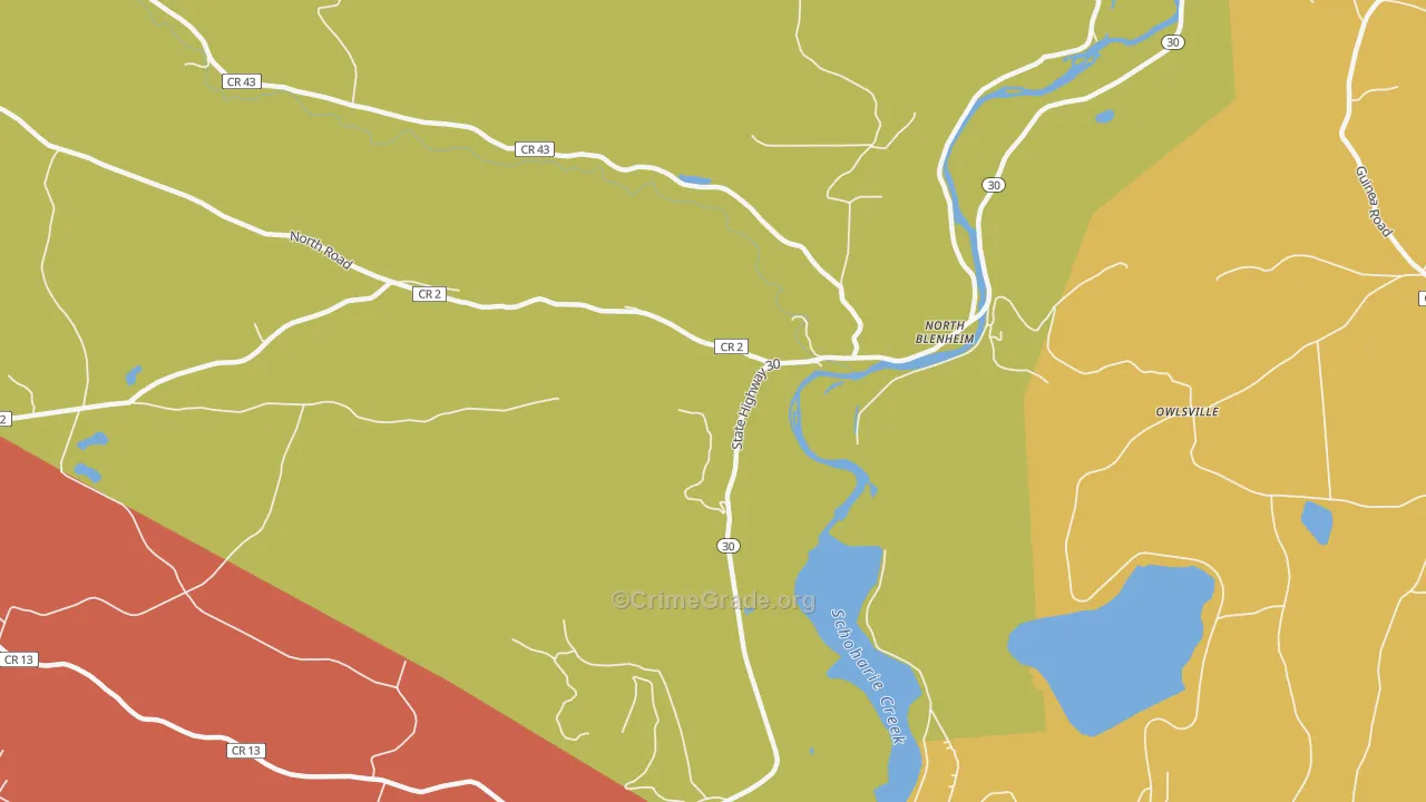 North Blenheim, NY Map of Burglary Rates