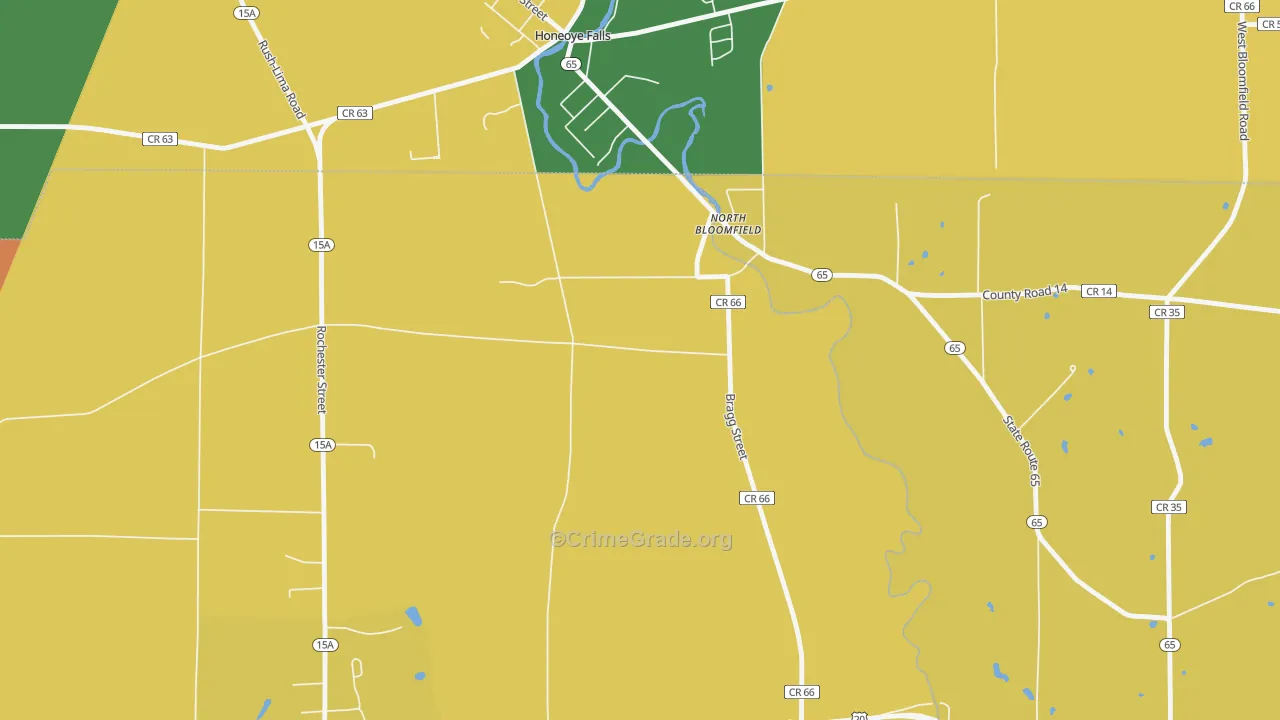 North Bloomfield, NY Map of Burglary Rates