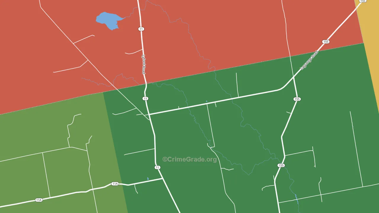 North Bradford, ME Map of Burglary Rates