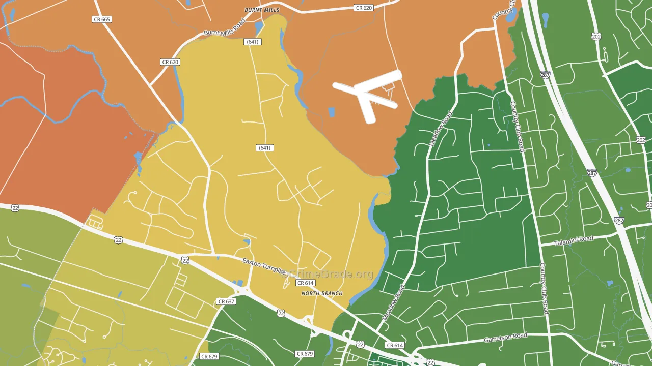 North Branch Depot, NJ Map of Burglary Rates