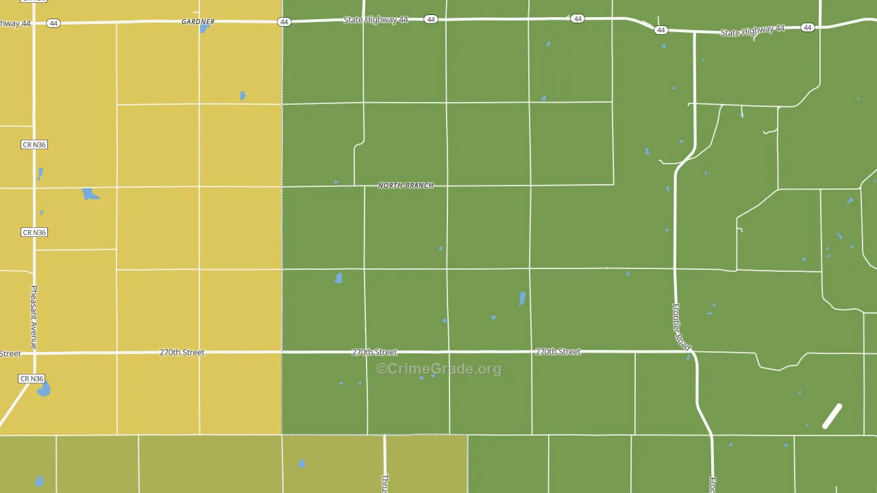 North Branch, IA Map of Burglary Rates