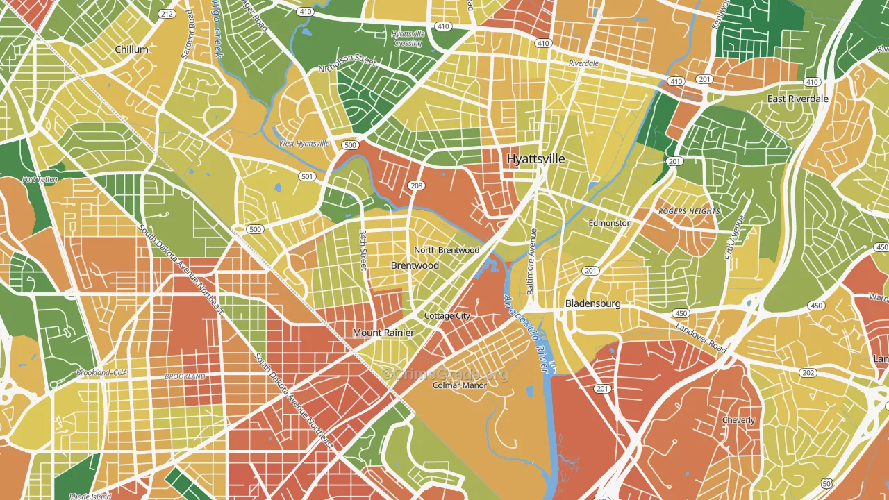 North Brentwood, MD Map of Burglary Rates