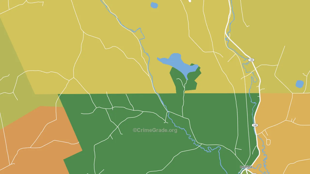 North Buckfield, ME Map of Burglary Rates