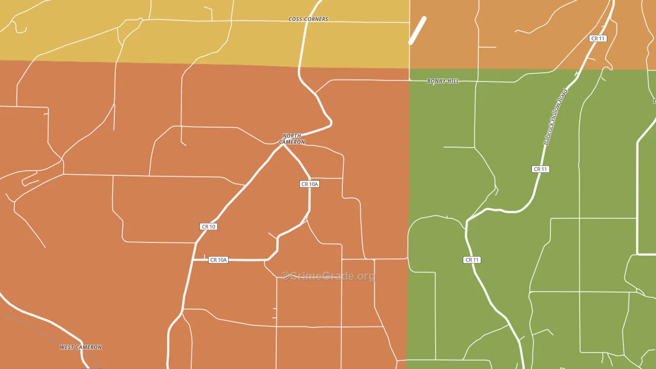 North Cameron, NY Map of Burglary Rates