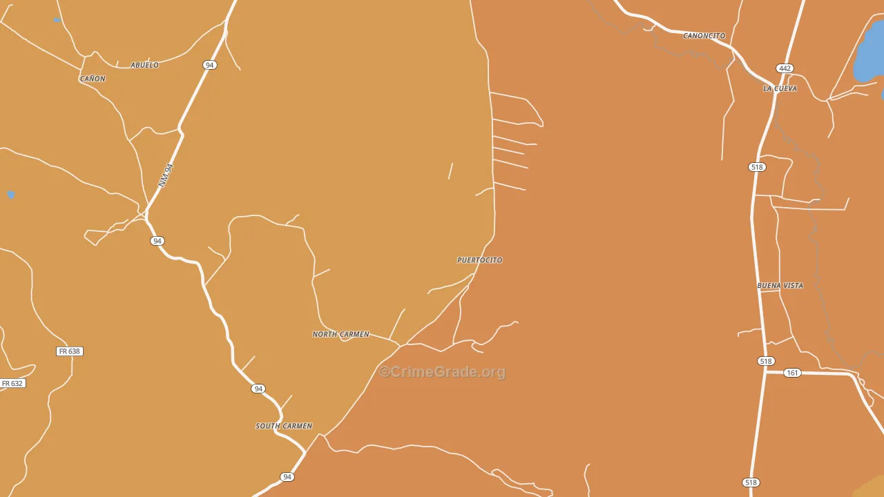 North Carmen, NM Map of Burglary Rates