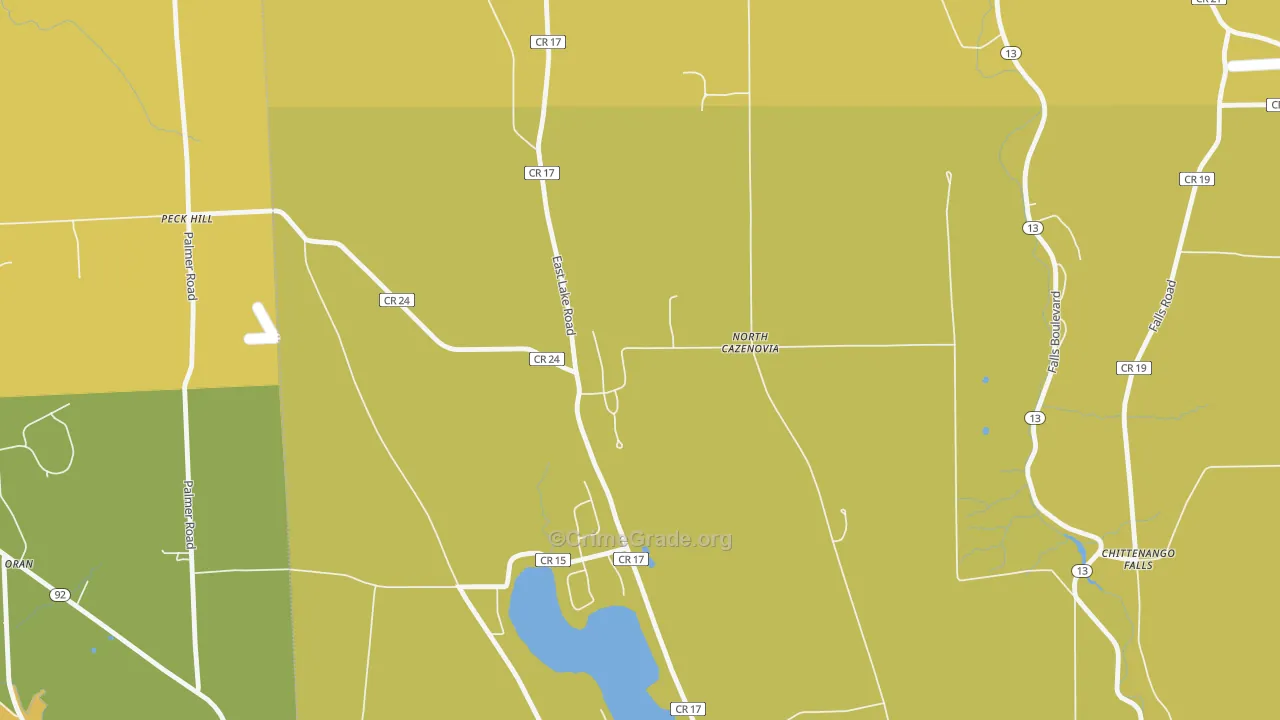 North Cazenovia, NY Map of Burglary Rates