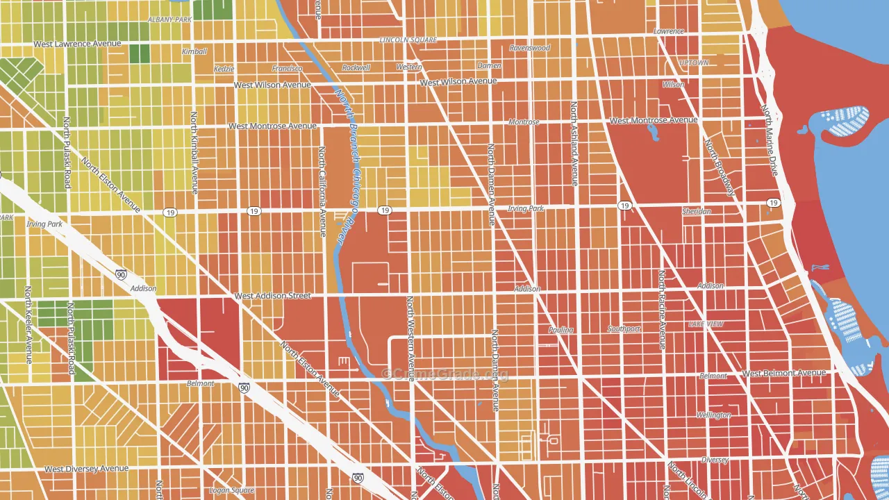 North Center, Chicago, IL Map of Burglary Rates