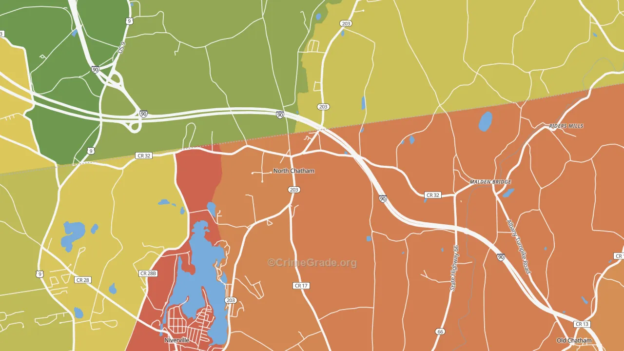 North Chatham, NY Map of Burglary Rates