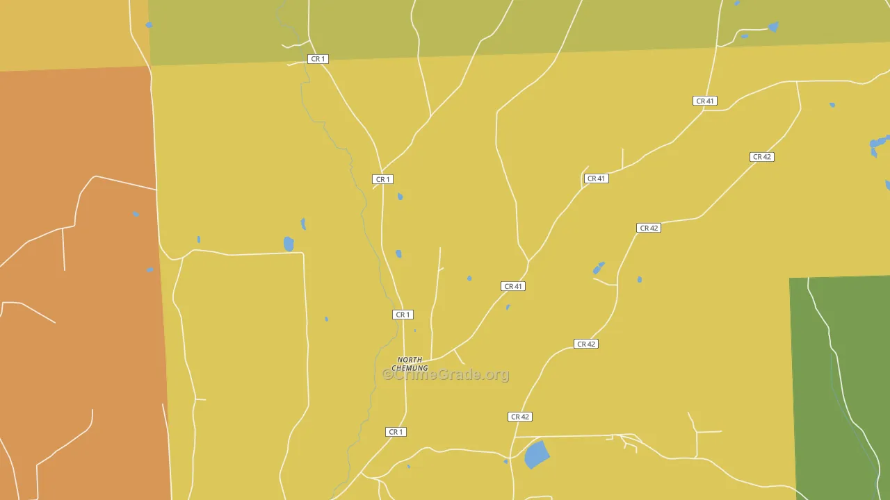 North Chemung, NY Map of Burglary Rates