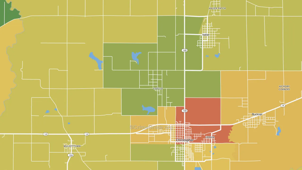North City, IL Map of Burglary Rates