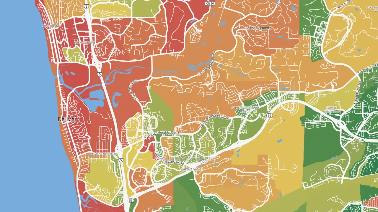 North City, San Diego, CA Map of Burglary Rates