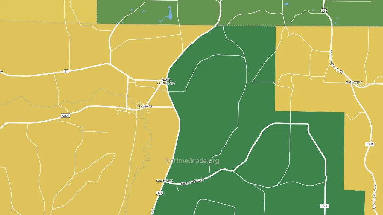 North Cohocton, NY Map of Burglary Rates