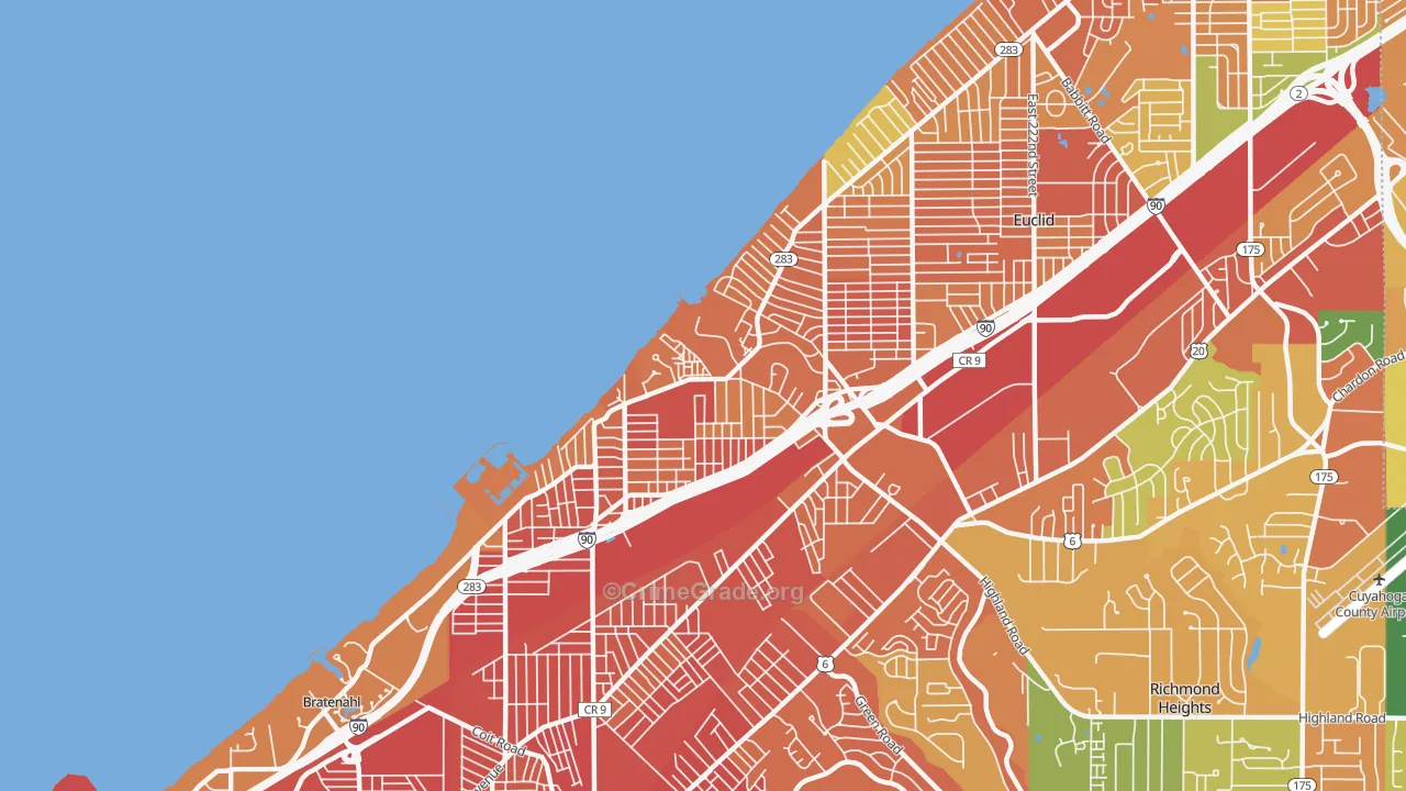 North Collinwood, Cleveland, OH Map of Burglary Rates