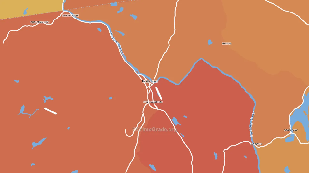North Creek, NY Map of Burglary Rates