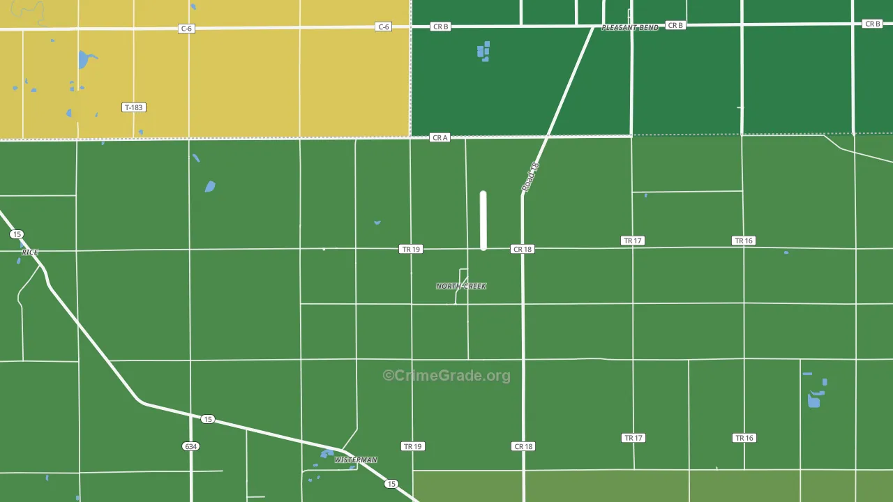 North Creek, OH Map of Burglary Rates