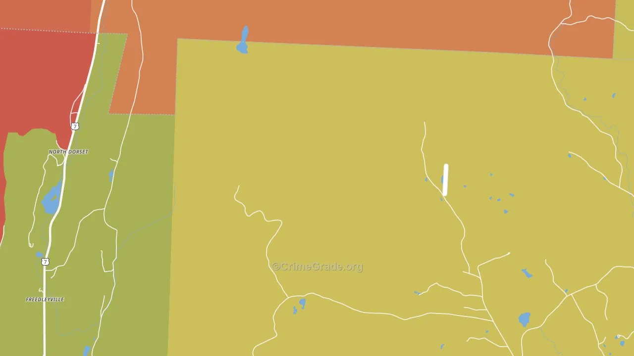 North Dorset, VT Map of Burglary Rates