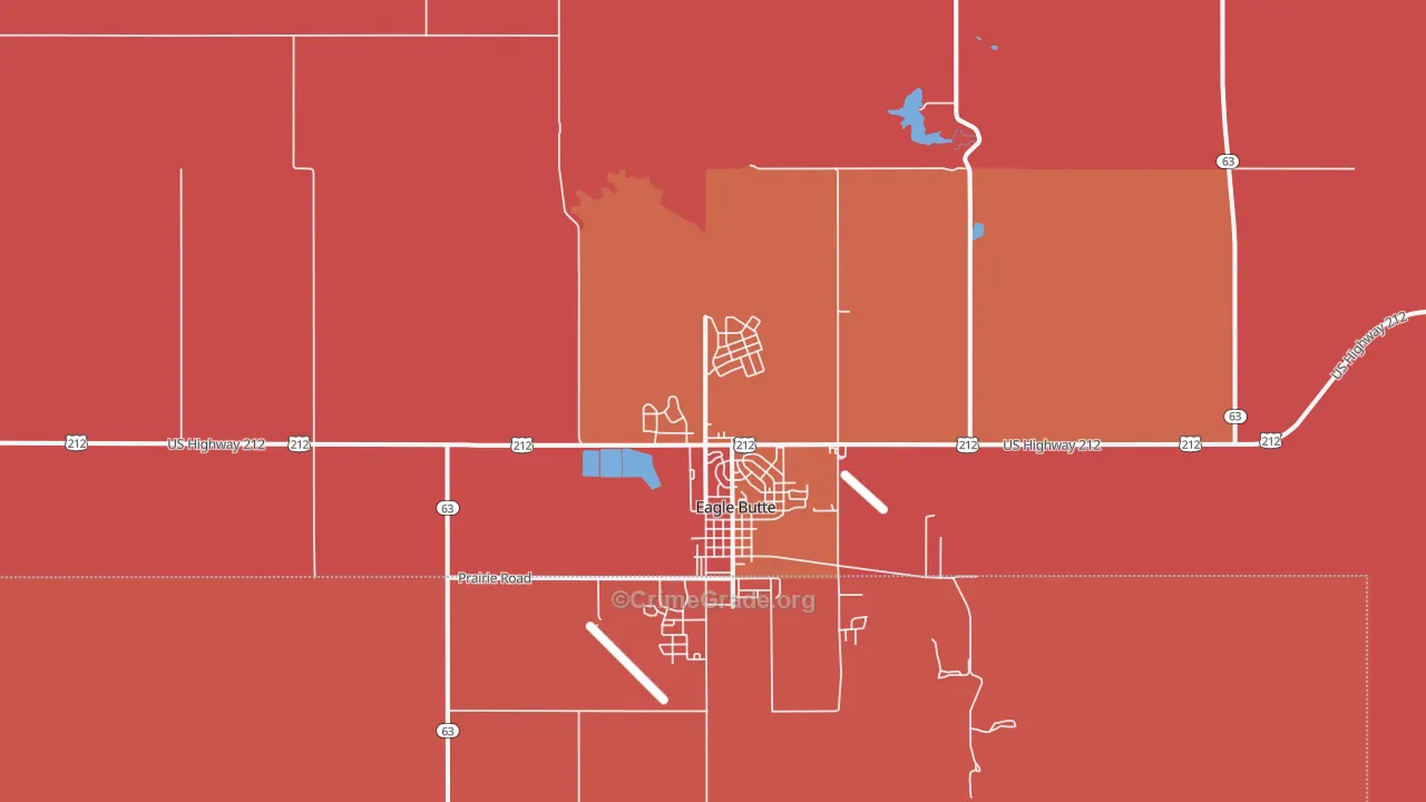 North Eagle Butte, SD Map of Burglary Rates