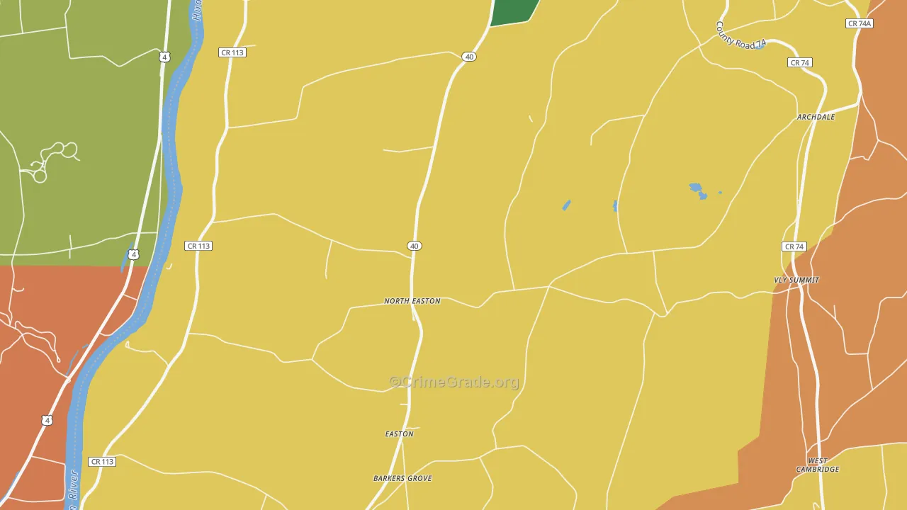 North Easton, NY Map of Burglary Rates