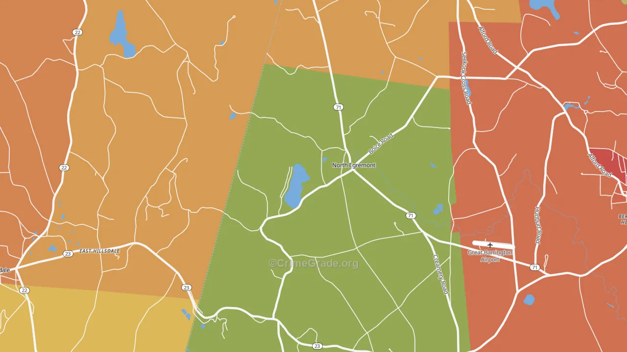 North Egremont, MA Map of Burglary Rates