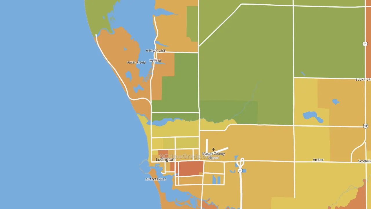 North Epworth, MI Map of Burglary Rates