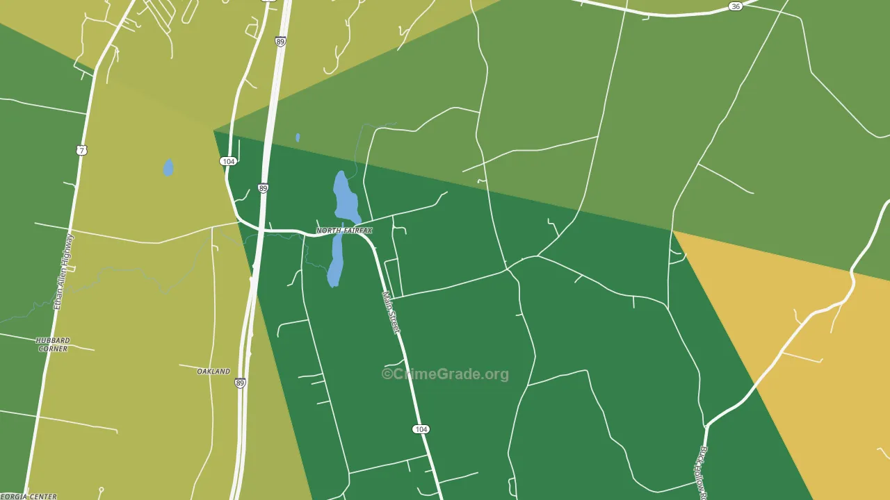 North Fairfax, VT Map of Burglary Rates