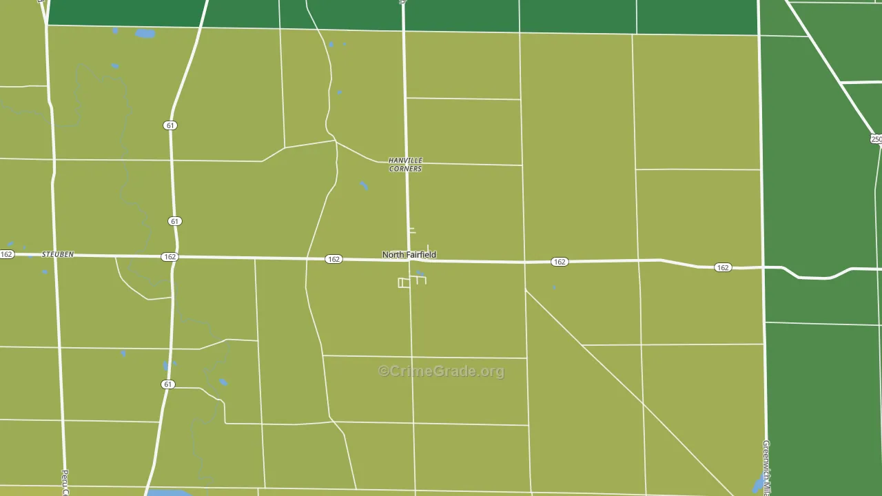 North Fairfield, OH Map of Burglary Rates