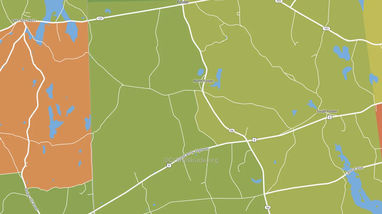 North Foster, RI Map of Burglary Rates
