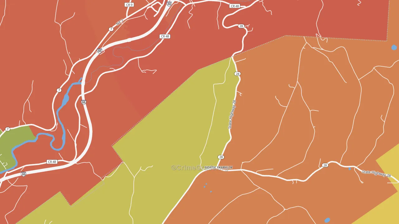North Franklin, NY Map of Burglary Rates