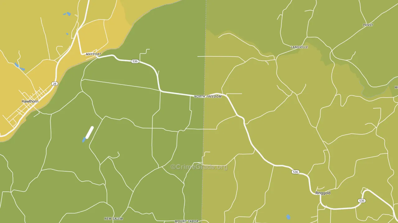 North Freedom, PA Map of Burglary Rates