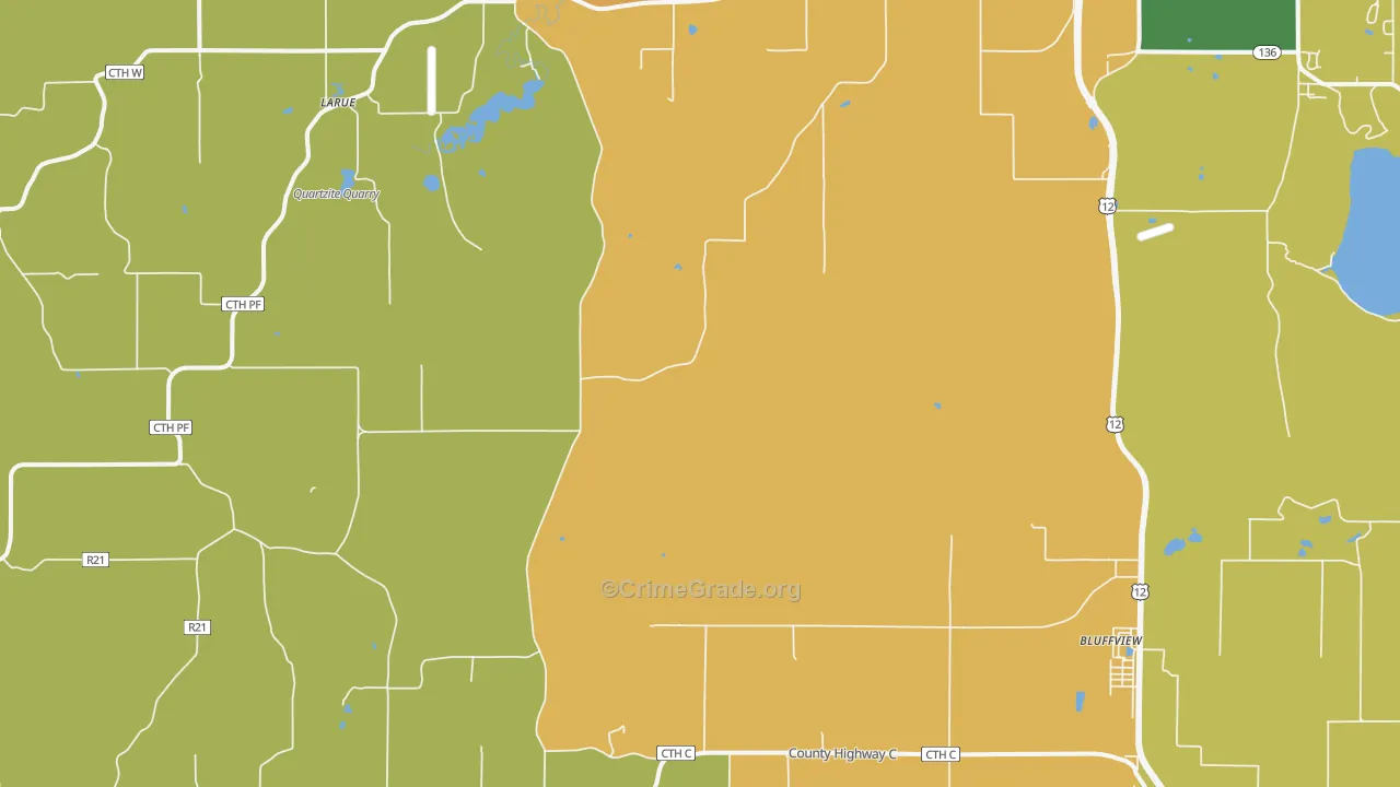 North Freedom, WI Map of Burglary Rates