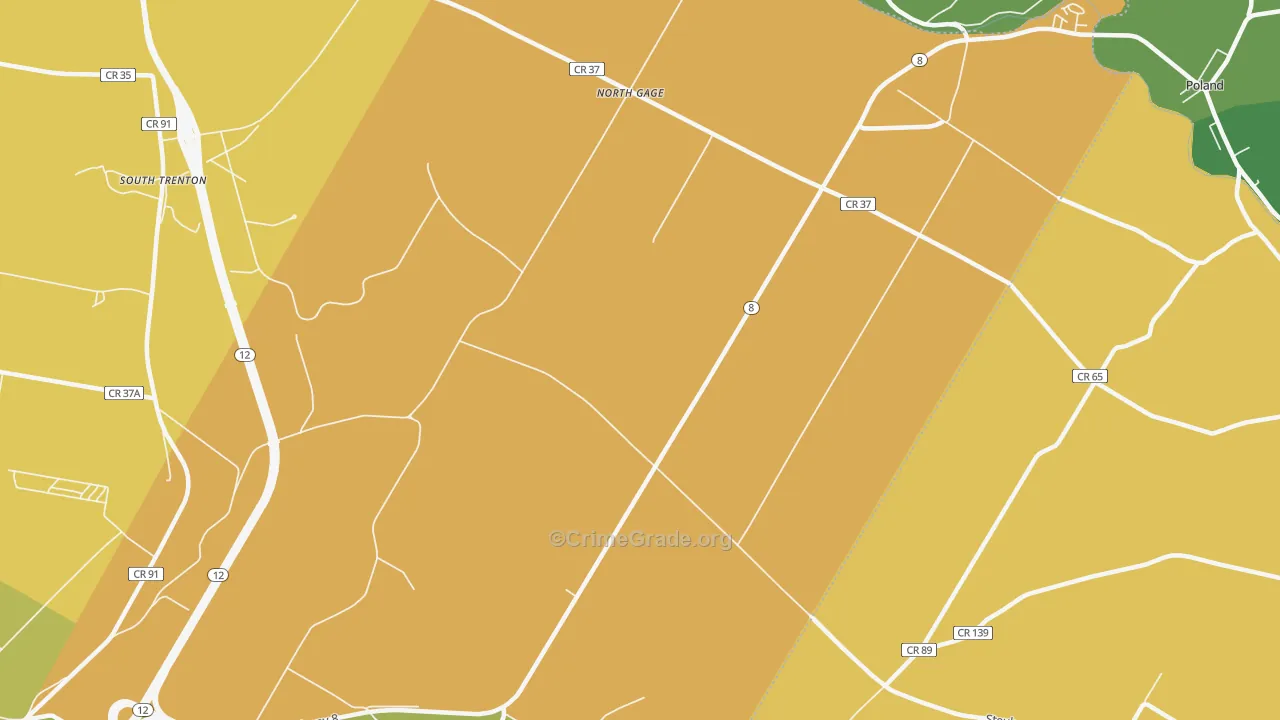 North Gage, NY Map of Burglary Rates
