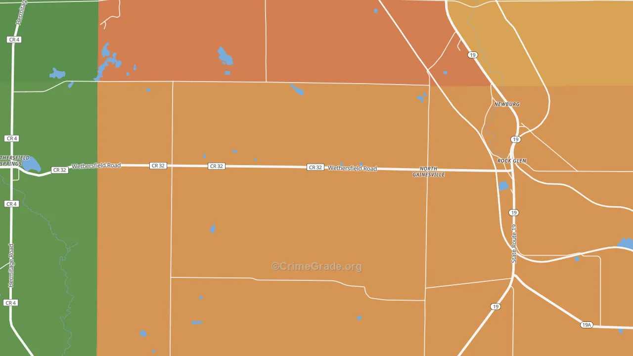 North Gainesville, NY Map of Burglary Rates