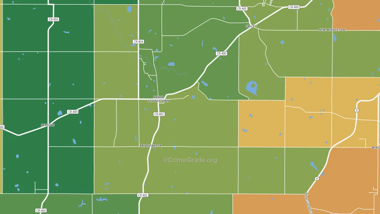 North Georgetown, OH Map of Burglary Rates