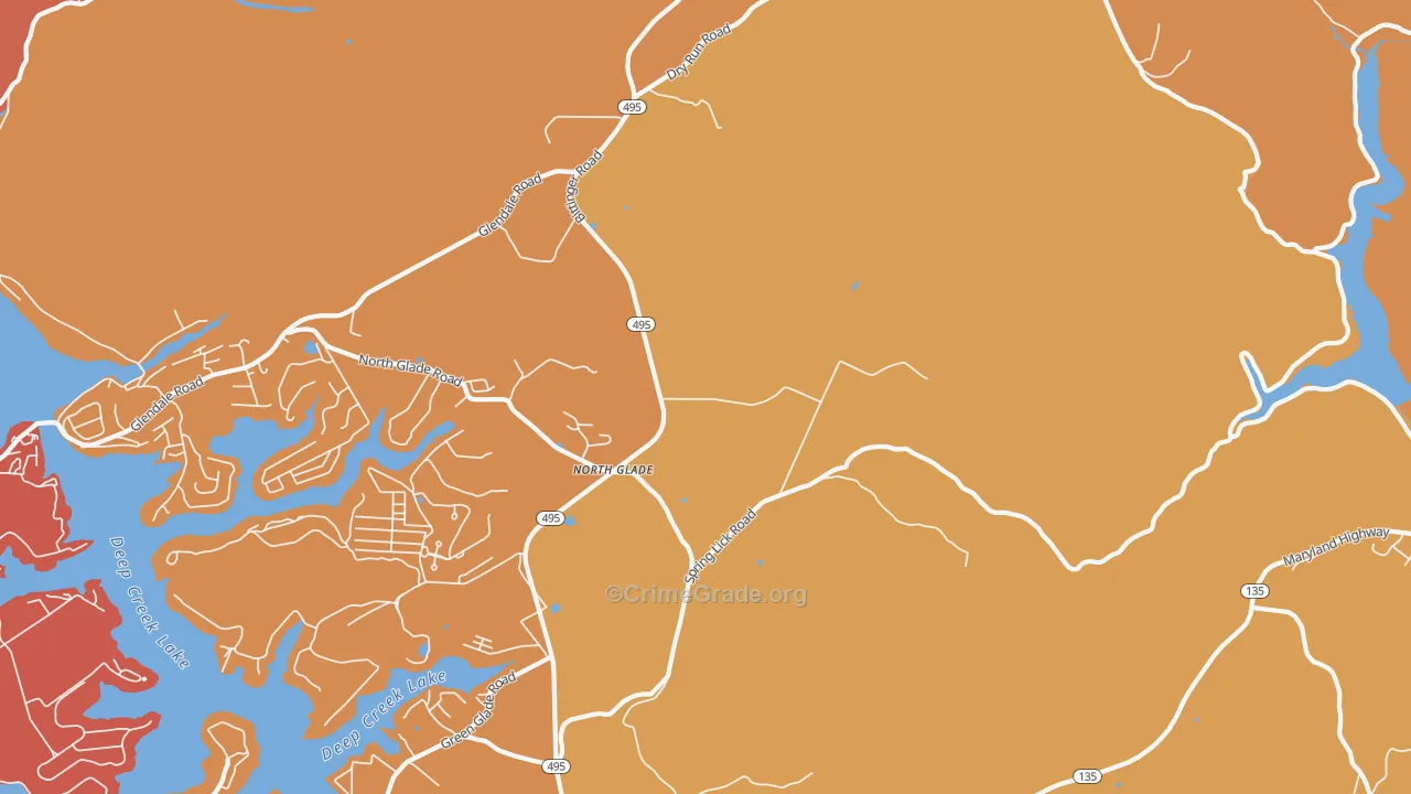 North Glade, MD Map of Burglary Rates