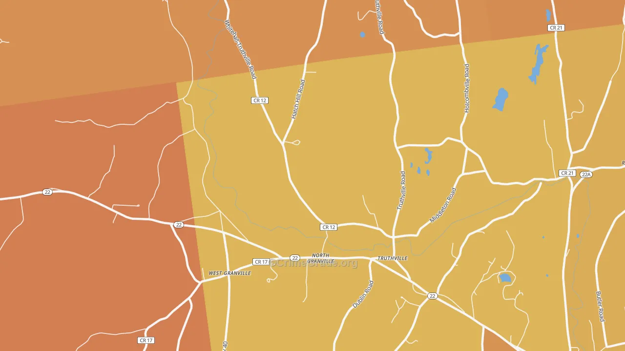 North Granville, NY Map of Burglary Rates