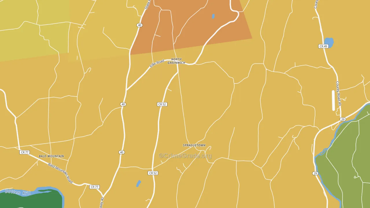 North Greenwich, NY Map of Burglary Rates
