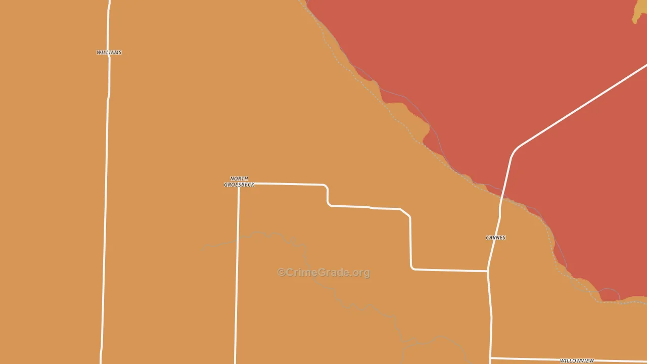 North Groesbeck, TX Map of Burglary Rates