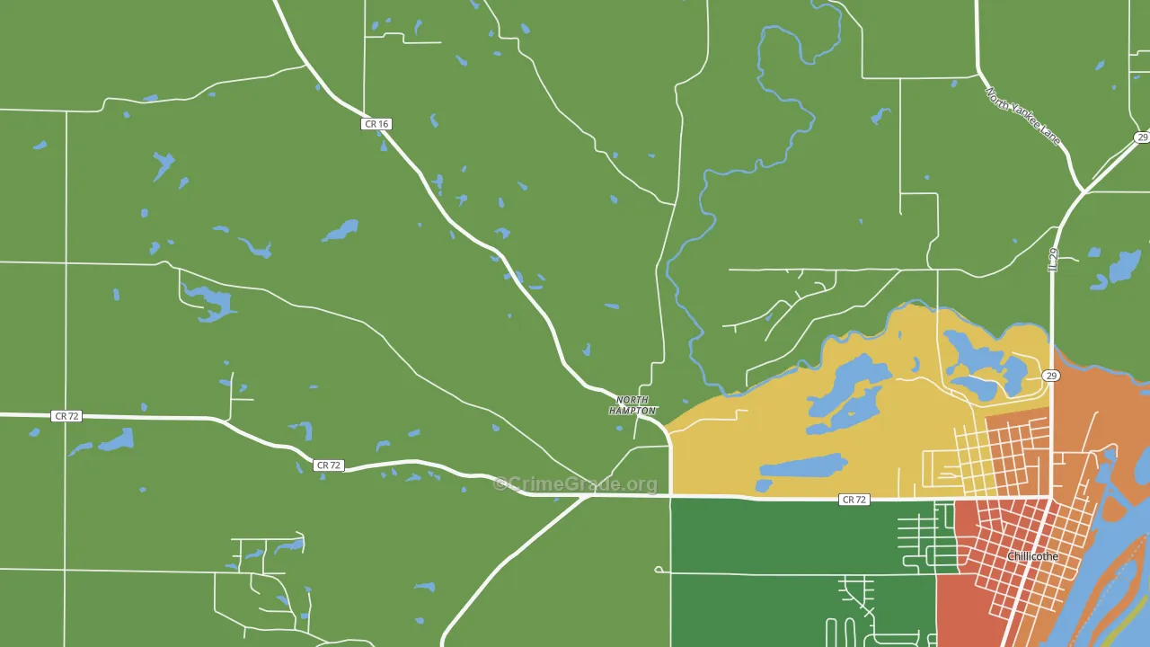 North Hampton, IL Map of Burglary Rates