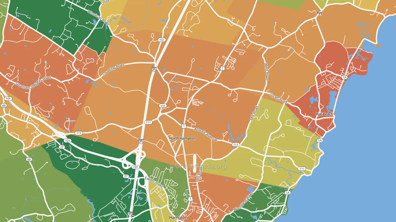 North Hampton, NH Map of Burglary Rates