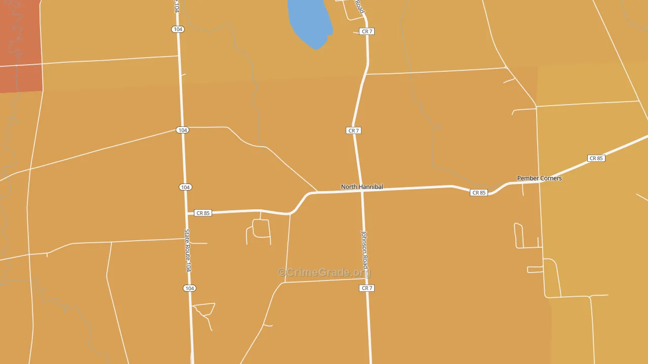 North Hannibal, NY Map of Burglary Rates