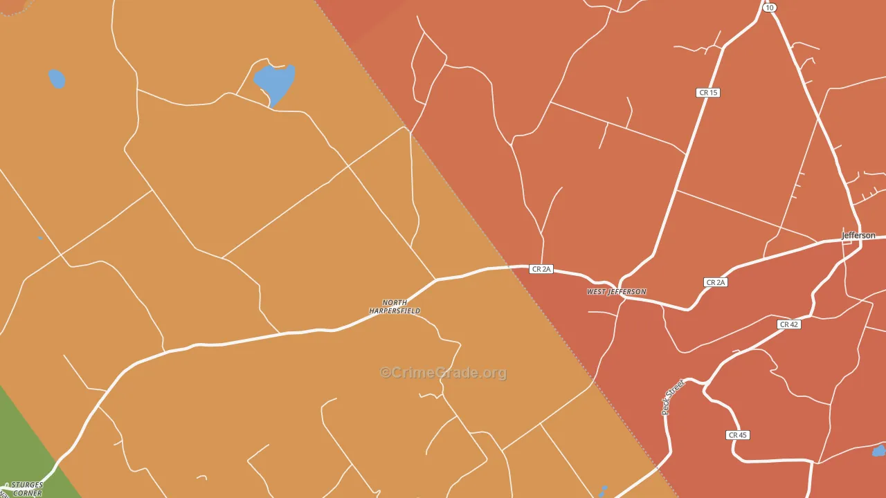 North Harpersfield, NY Map of Burglary Rates